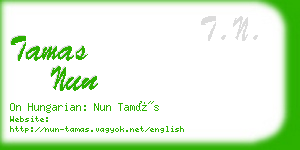 tamas nun business card